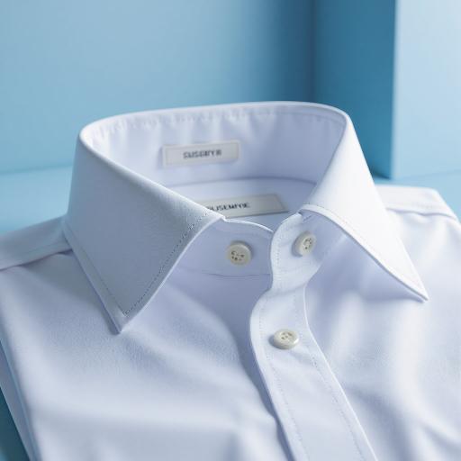 三十岁左右女性头像，穿白色衬衫，蓝色背景，专业商务形象